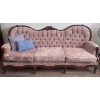 Image 1 : Art Nouveau Mahogany Couch With Carved Floral Accents 79 x 29 x 39H