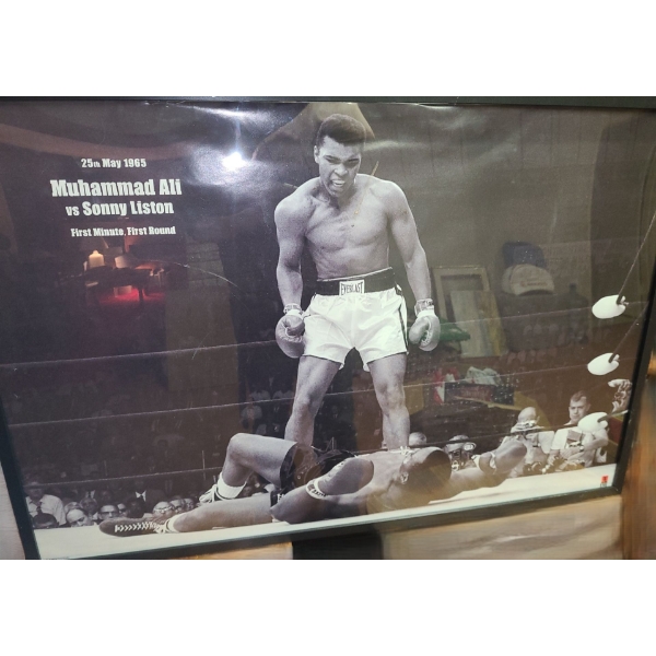 Framed Poster 37 X 25 of Muhammad Ali vs Sonny Liston Fight 25th May 1965 