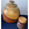 Image 2 : Stoneware Pottery Assortment - Corked Jar Lidded Canister & More