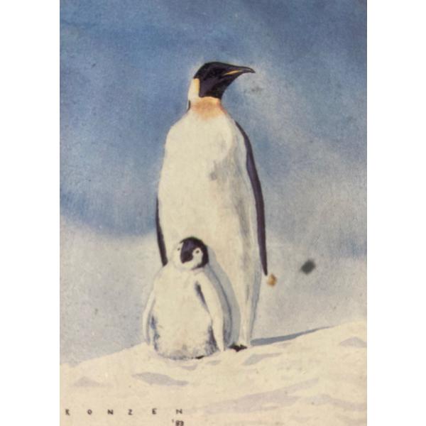 Penguins Painting Print by Konzen (2.25" x 3.35" Inches Before Frame)