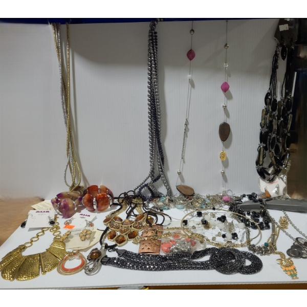 Selection of Fashion Jewelry: Earrings, Necklaces, Rings