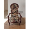 Image 1 : Upholstered Mahogany Accent Chair 24x25x44 Floral Print 