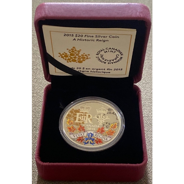 2015 $20 Historic Reign Fine Silver Coin 31.39 Grams