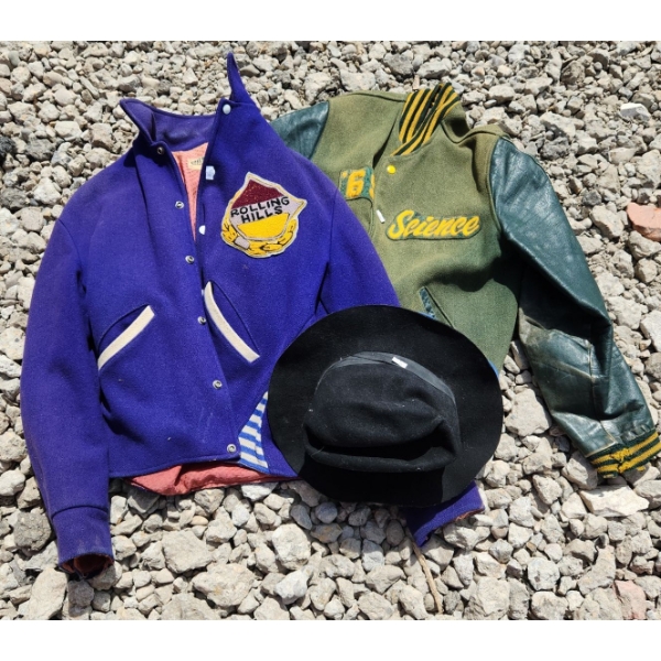 Vintage Varsity Jackets (Small/ Medium Fit) and Fedora Style Hats 
