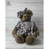 Image 3 : Two Large Plush Bears Are Wearing Matching Plaid Outfits , 
1983 Frances Hook Ceramic Figurine “He L