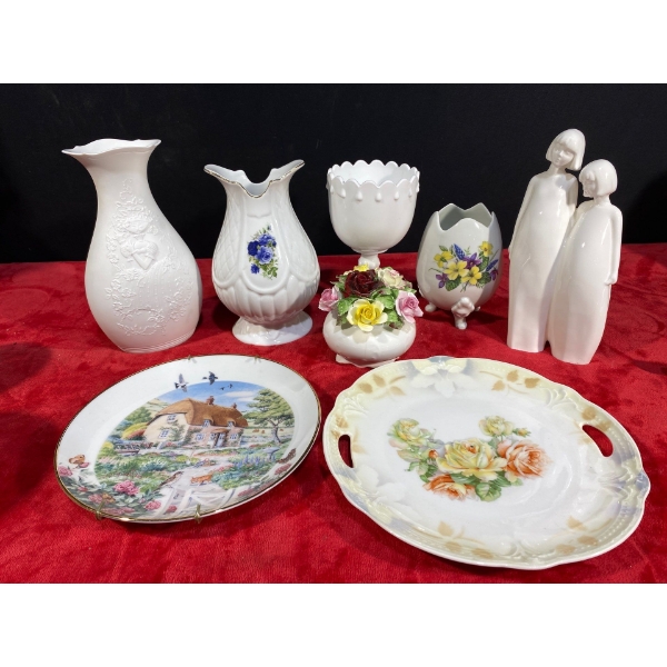 Porcelain Vases, Trays, and Decor Pieces