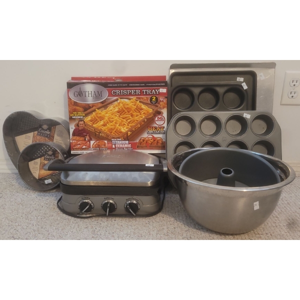 Bakers Bunch of Muffin Trays, Mixing Bowls & The Electric Griddler by Cuisinart
