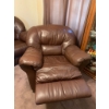 Image 3 : Brown Leather Recliner Chair With Plush Padding