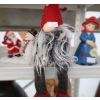 Image 4 : Trio of Snowmen 4 W, 5.5 T, Wooden Vase 4" Top, 11 T, Red Glass "Santa" 5 T, Winter Scene Glass 6 T