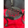 Image 4 : Intricately Carved Side Table with Red Top 23Wx23Dx28H