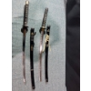 Image 1 : 2pcs 41" Black Katana Set w/ Engraved Details