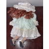 Image 4 : Porcelain Doll With Curly Red Hair and Bonnet