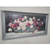 Image 1 : Framed Print of Roses Under Glass 33 X 17, Signature Illegible 