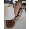 Image 8 : Vintage Gold Lamp  14 dia, 36 h, Matching Pair of Carmel/Black Lamps & Wood Side Table Lamp