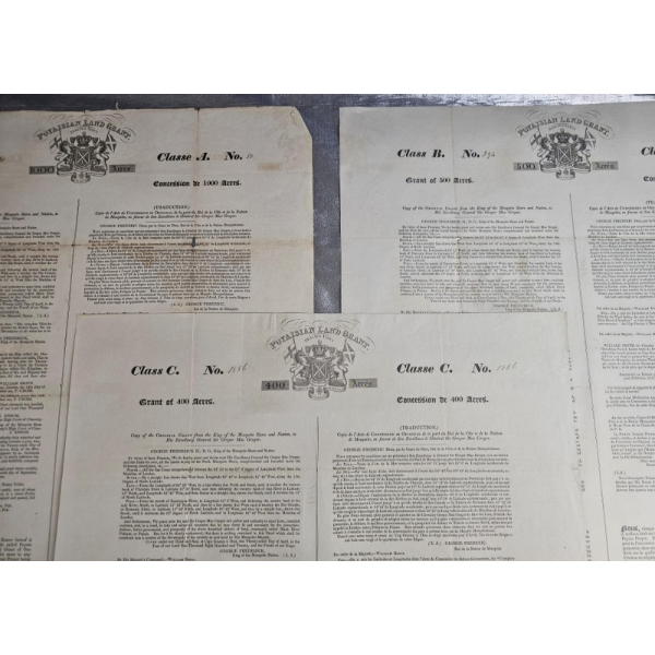 Documents Shown Are Poyaisian Land Grants From The Early 1820s.