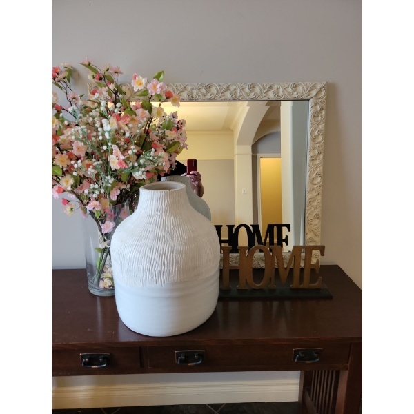 Timeless Spring Decor -Decorative Mirror 33x28 Faux Florals Terra Cota Vase & More