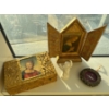 Image 1 : Antique Reliquary Relic Jesus Del Gran Pader w/ Gold Gilt Trinket Box Art & More