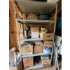 Image 1 : Metal shelf with hose mosquito net numerous disposable cups plates, forks knives, as well as several