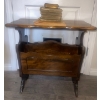 Image 1 : Antique British Walnut Chairside Magazine Rack w/ Antique Academic Reads 24x13x24