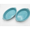 Image 2 : Three Blue Glazed Ceramic Bakeware