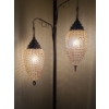 Image 2 : Vintage Floor Lighting w/ Hanging Glass Shades 95 T as Shown/ Adjustable Pole Height 