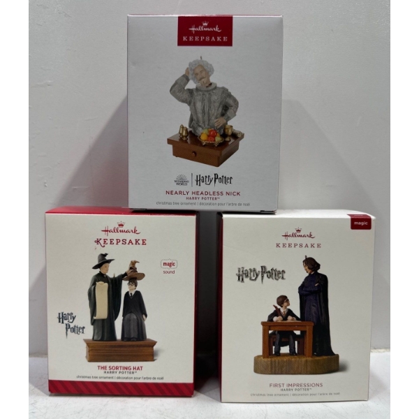 Harry Potter- Nearly Headless Nick, The Sorting Hat, First Impressions Hallmark Ornaments