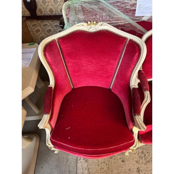 Red Velvet Arm Chair