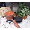 Image 1 : Assorted Cookware - Enamel Dutch Oven Cast iron Skillet Culinary Blades & More