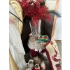 Image 4 : Electric vintage angel blow mold, Christmas glassware, winter themed faux flowers/decor. Small stand