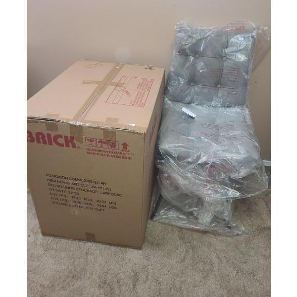 Faux Suede Dining Chair w/ Metal Base 19 W, 17 D, 36 T - BOX Contains Identical 2nd Chair 