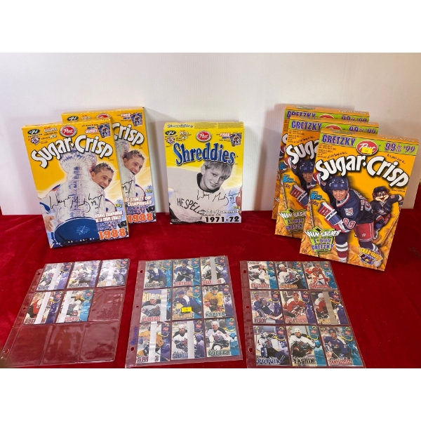 Wayne Gretzky Cereals and Variety of "Post" Hockey Cards. Cereal in Boxes