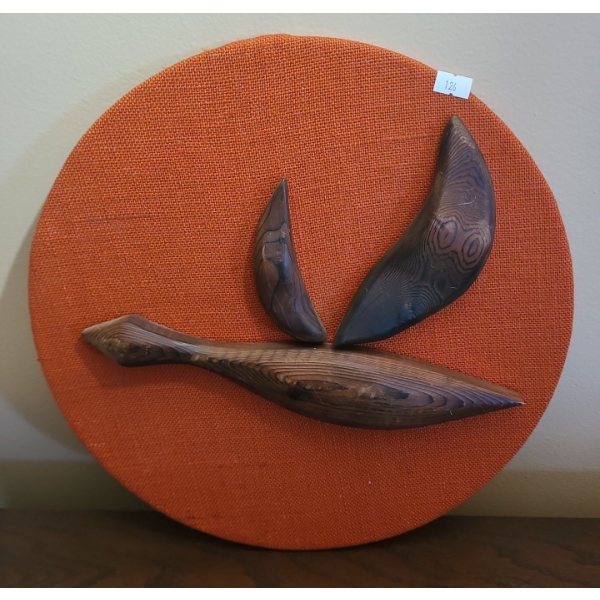 White Cedar Canada Goose Mounted on Fabric- Artist: Robbie Probert, 14" Diameter Round