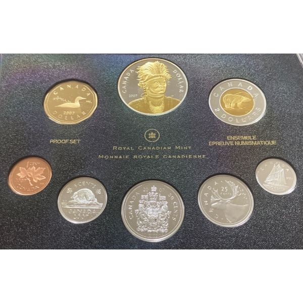 2007 Canadian Proof Set 92.5% Silver 1.69 Troy Ounces