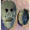 Image 2 : Hand Carved Tibetan Turtle Shell Mask w/ Indonesian Skull Mask 12T