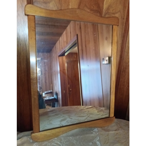 Lovely Walnut Solid Wood Framed Mirror  20" x 25"tall  