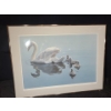 Image 1 : "Following Mama Mute Swans",Artist: R.S.Parker,150 /950,Offset Lithograph Framed Under Glass 35 X 26