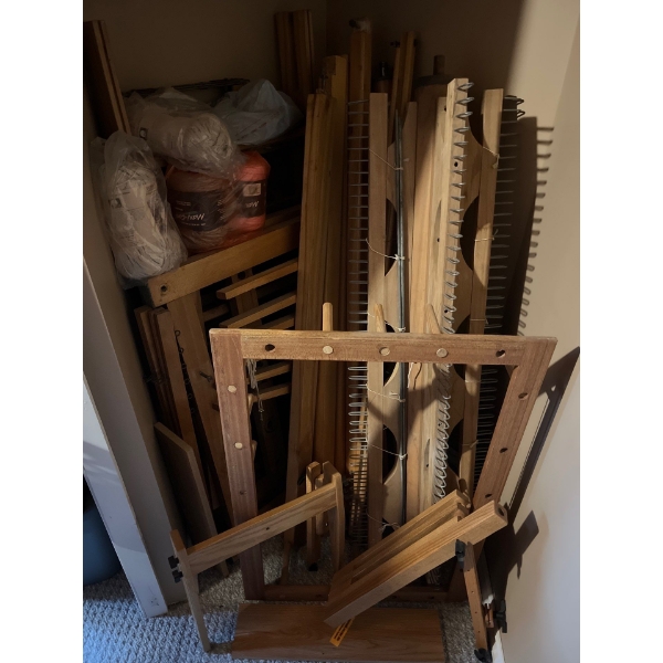 Antique loom owner confirms that all the pieces are there, but has to be assembled great project pie