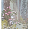 Image 2 : Framed Needlepoint of Flowers in Forest  23 X 26