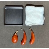 Image 5 : 3 Agate Pendants with Floral Bail and Original Box