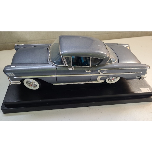 1958 Chevrolet Impala 1:18 Scale Model Mounted on Base 13 W, 6 D, 5 T (Measurement w/ Base Included)