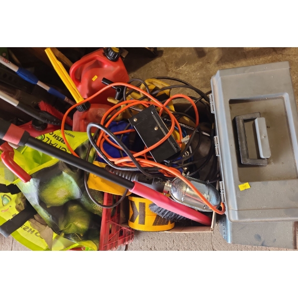 Metal Toolbox 1 9W, 7 D, 7 T w/ Contents, Extension Cords, Saws, Hardware and More!
