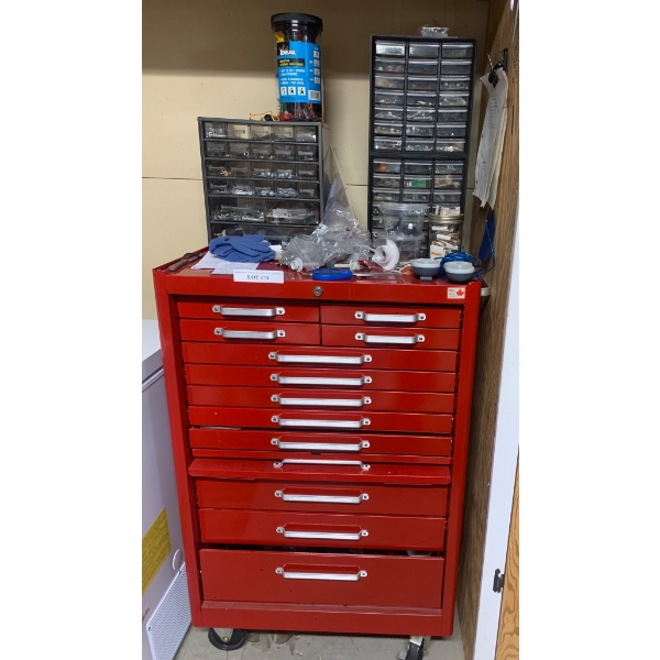 Mastercraft Tool Chest on Wheels with Contents Included, 27 x 18 x 42