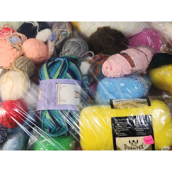 Large Bag Filled With A Colorful Assortment of Vintage Yarns #4