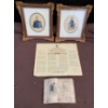 Image 1 : 2 Crochet Framed Art Pieces (14x11), Charter of Rights & Freedoms Copy, and Antique Book (1925) 