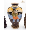 Image 2 : Satsuma Pottery Vase 10''HEIGHT,  Asian-Style Carved Resin , Chinese Wood Carving Of Shou Lao.