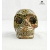 Image 1 : Hand-Carved Unakite Crystal Skull 3 IN T