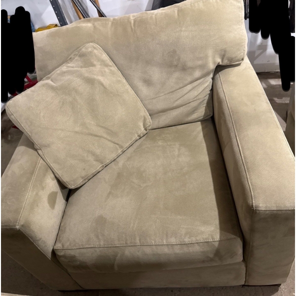 Single Seating Couch By Crate & Barrel, 39W, 41D, 33T w/ Ottoman  
