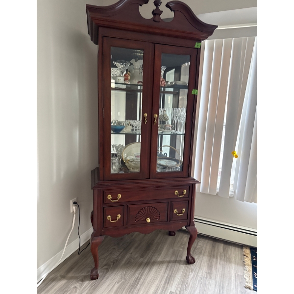 Cherry Stained China Cabinet (19" X 36" X 84")