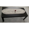 Image 1 : Black Coffee Table w/ Doily Runner 44x22
