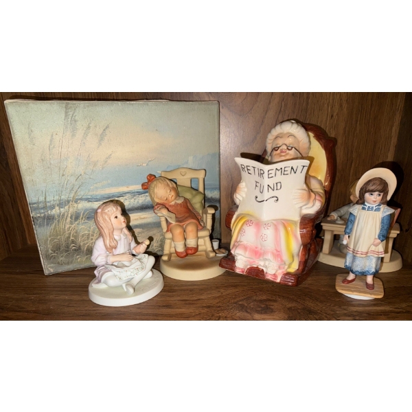 Collection Of Porcelain Figurines 7.5T Retirement Rocker & More